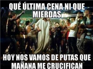 meme jueves santo crucificado