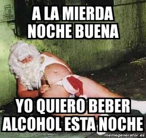 meme nochebuena borracho
