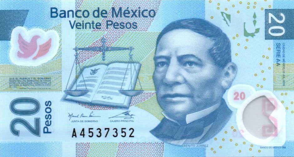20 pesos Benito Juárez